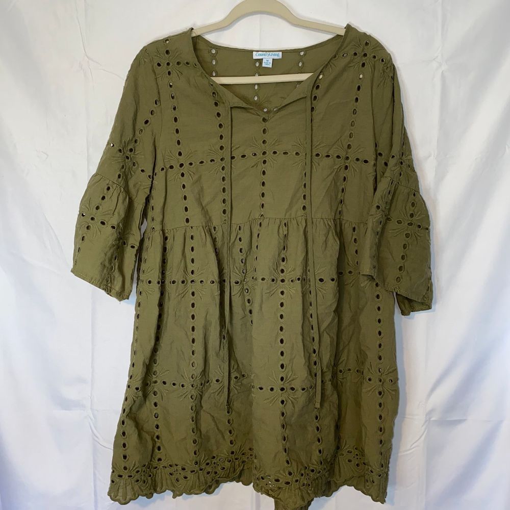 Country Living green eyelet dress